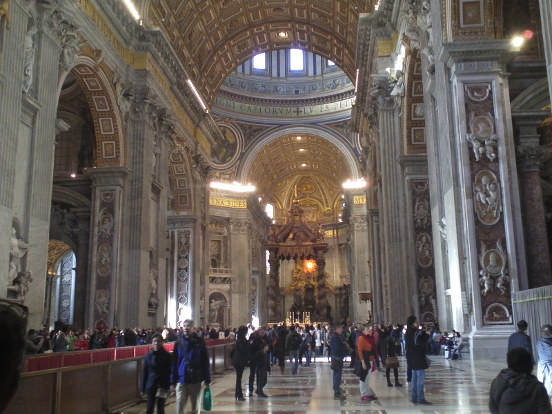 The impressive interior of St Peters